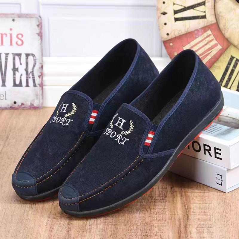 Spring and Autumn New Old Beijing Cloth Shoes Men's Canvas Slip-on Casual Sports Single-Layer Shoes Comfortable Lazy Shoes