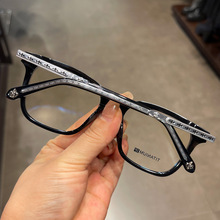 新款眼镜框架新品方形百搭素颜黑框纯钛板材复古男女近视镜2051