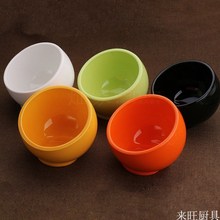 R陶瓷商用斜口碗球形调料碗酱料火锅配料碗自助餐餐厅创意个性大T