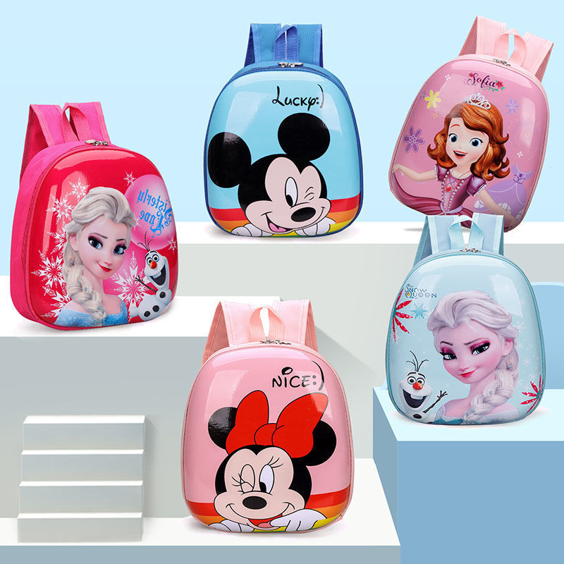 New Frozen Small Bookbag Children's Backpack Cute Baby Kindergarten Backpack Boys and Girls Cartoon Eggshell Bag