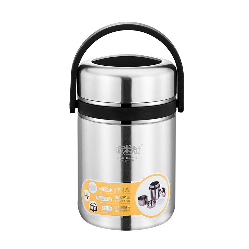 304 Stainless Steel Insulated Lunch Box Student Household Leak-Proof Portable Large Capacity Multi-Layer Portable Pan Bento Pot Insulated Bucket