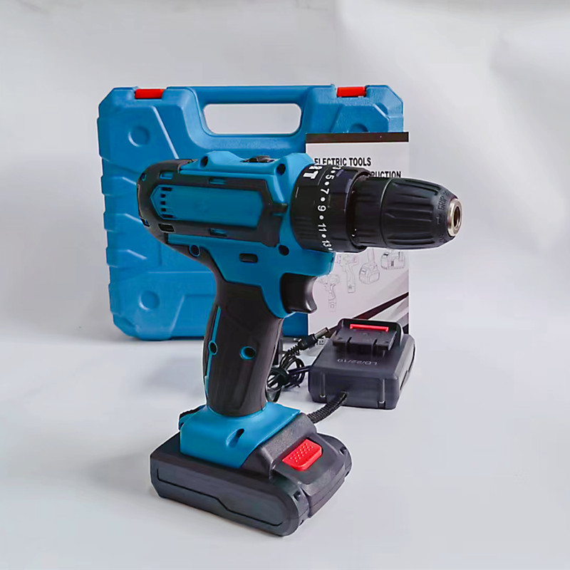 blue dw 21v3 function cordless drill lithium battery set electric drill household multi-function screwdriver electric screwdriver