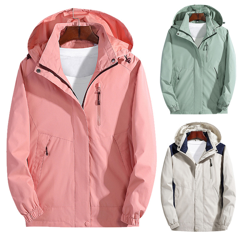 男女士春秋季户外冲锋衣登山运动外套潮防水衣服情侣新款