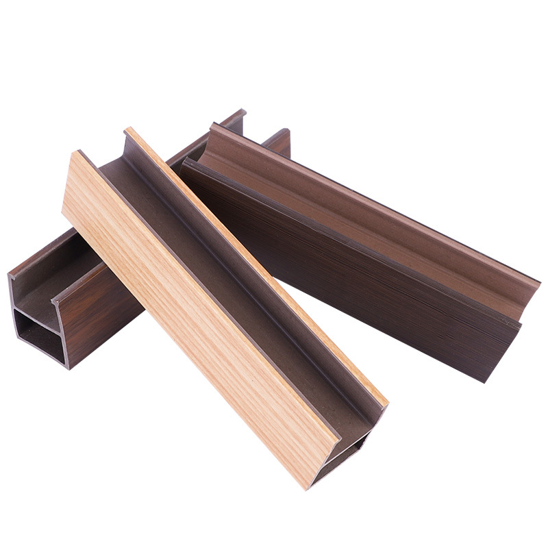 生态木5060天花竹木纤维u型槽铝方通木塑吊顶门隔断装饰材料厂家