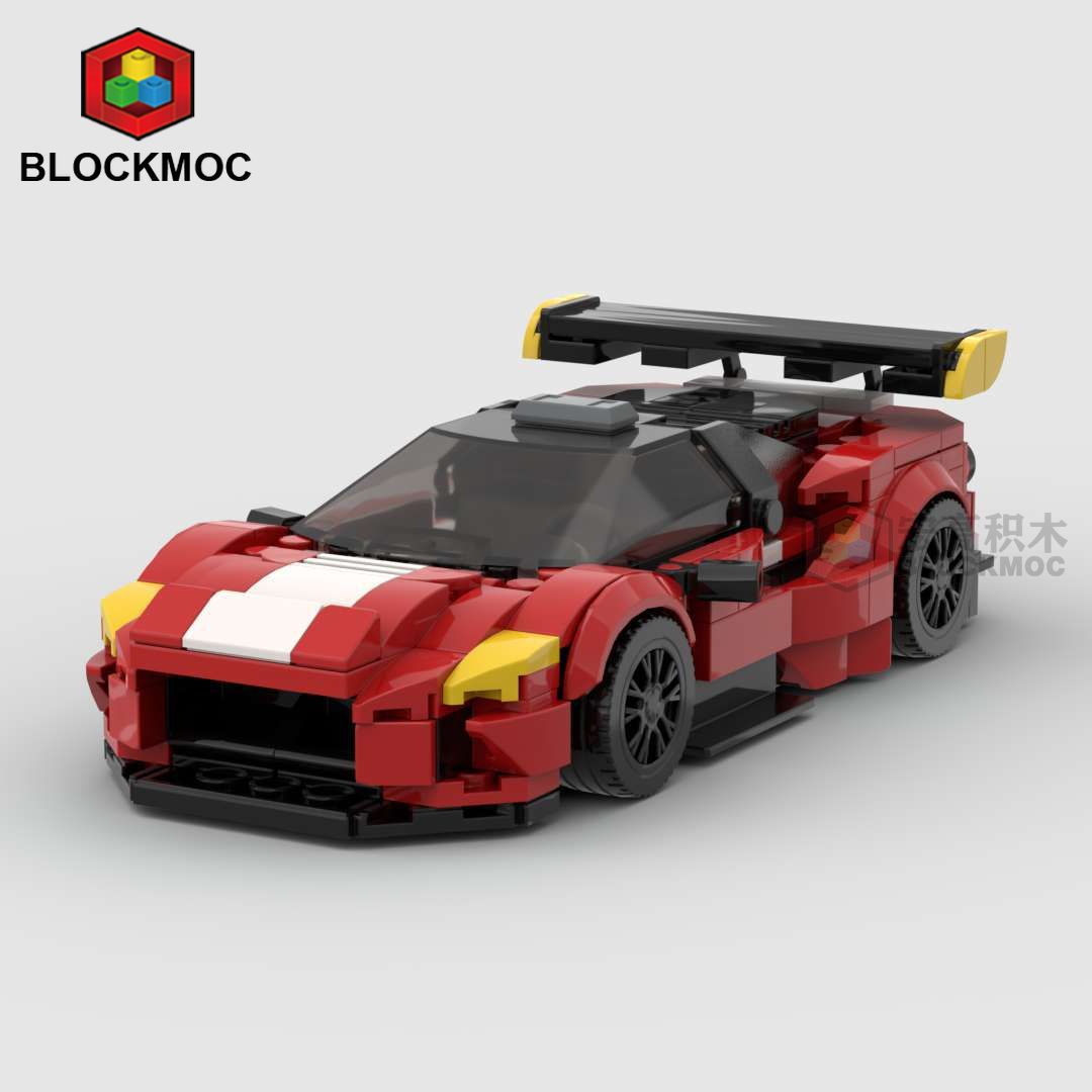 兼容乐高法拉利 488 gt3 跑车moc 积木模型益智拼装积木男孩玩具