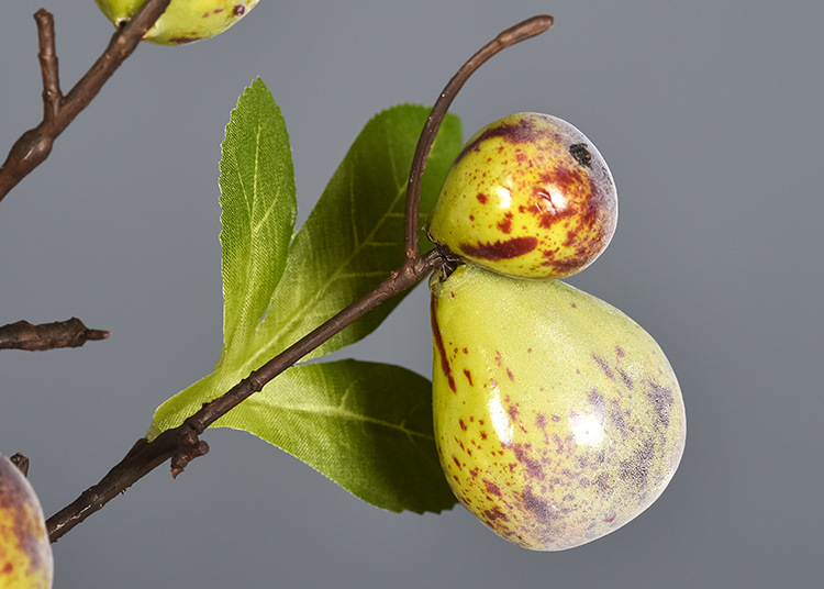 带霜无花果枝仿真植物水果装饰假花无花果带叶子树枝野趣寓意礼物