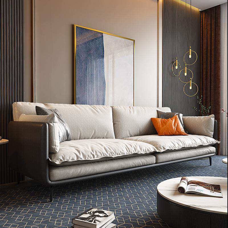 直排沙发纳米免洗科技布沙发现代简约小户型四人客厅组合乳胶厂家