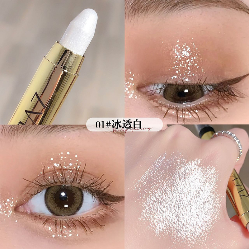 Zvev Lazy Eyeliner Pen One Touch Molding Earth Color Crouching Silkworm Double-Headed Smudger No Falling out Non-Fading Eyeshadow Stick