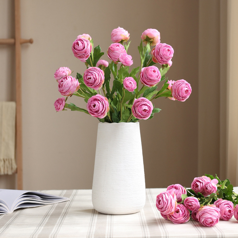 new simulation single branch 3-head dew lotus nordic home office decoration flower arrangement decoration simulation dew lotus