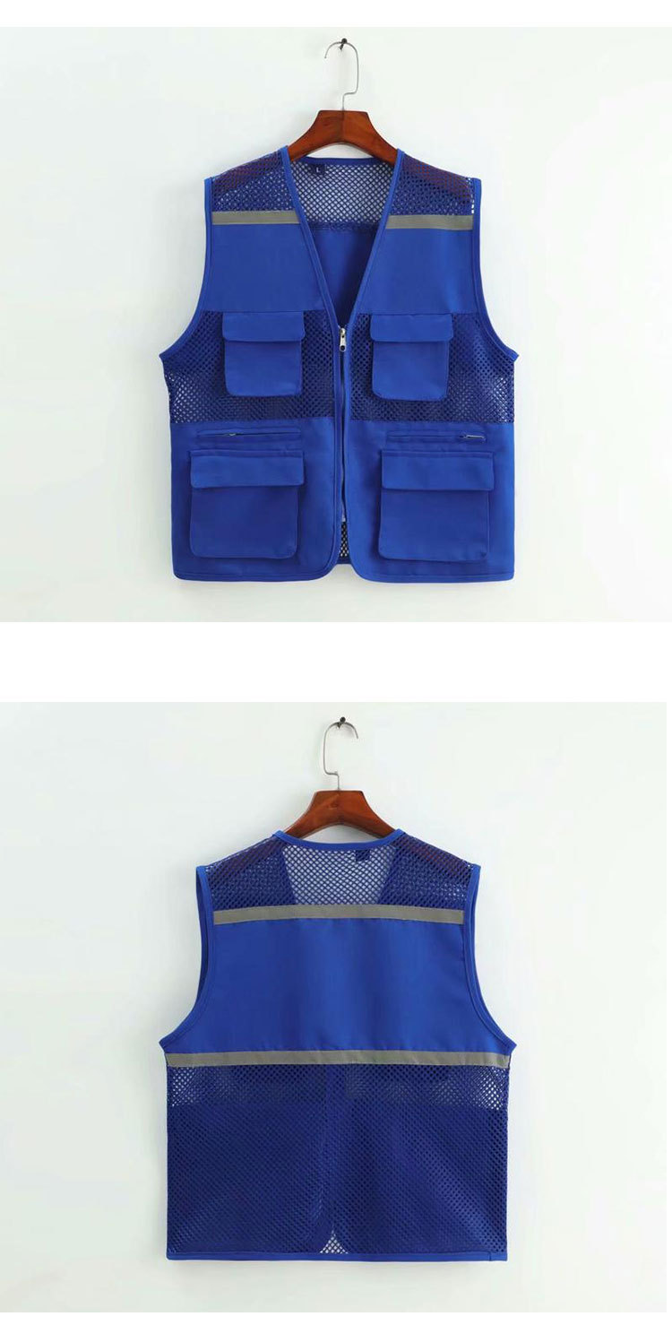 夏季网状透气马甲车间指引员工作劳保服印字logo批发yy渔网多口袋