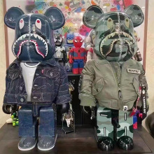 暴力熊积木熊 bearbrick 吉利服 飞行员迷彩鲨鱼手办公仔装饰摆件