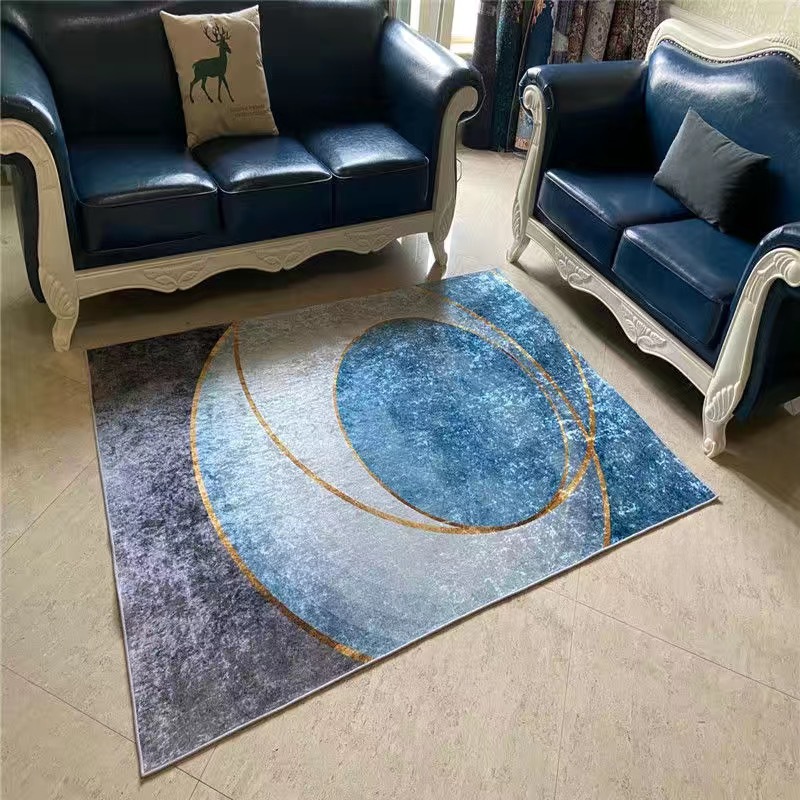 金钻绒中式客厅茶几地毯卧室床边亮面地垫门厅阳台飘窗定制地毯