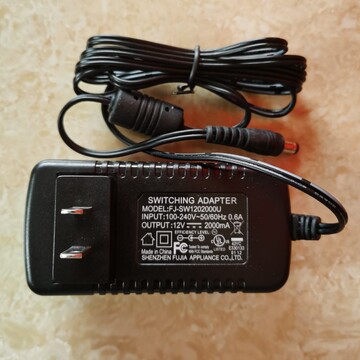 原装福佳12v2000ma电源适配器fj-sw1202000u圆口电源线12v2a 24w