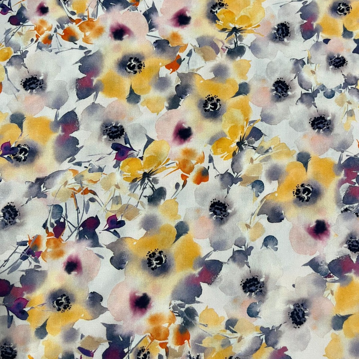 数码印花 45支棉绸 晕散花朵 小碎花花型 爆款diy面料 女装童装面