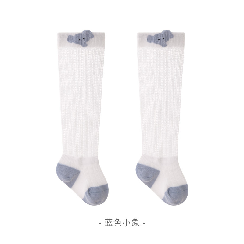 Newborn Baby Spring and Summer Ultra-Thin Cartoon Anti-Mosquito Thigh High Socks Loose Mouth Boneless Leg Baby Tube Socks