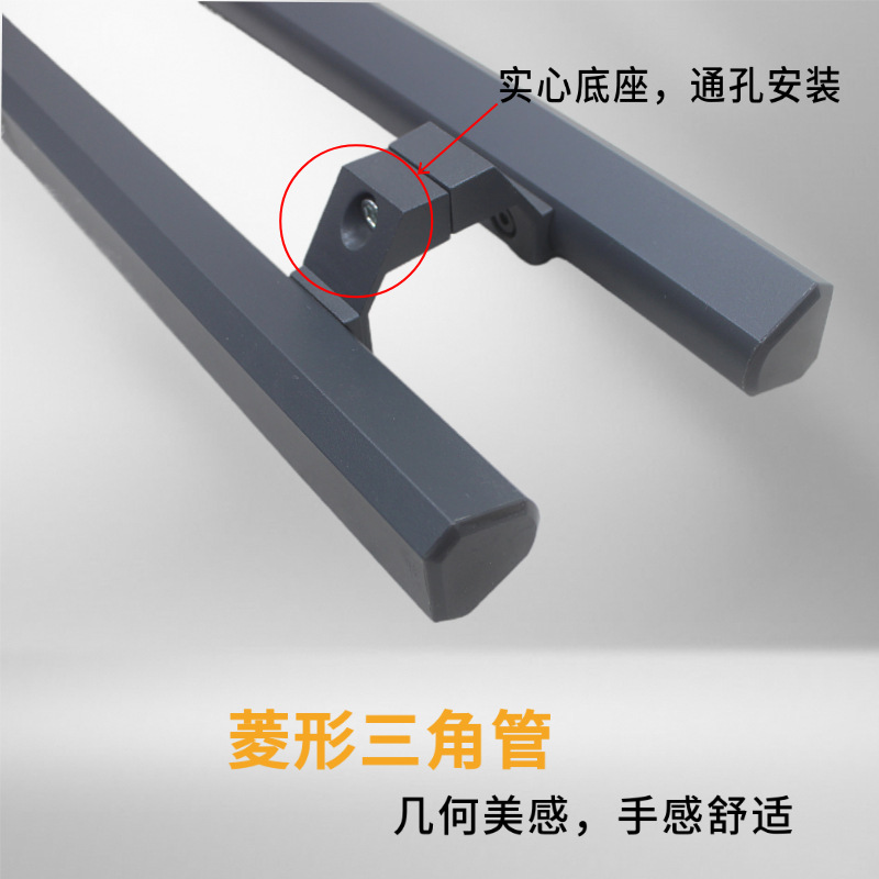 加厚铝合金拉手咖啡色肯德基门把手灰色有框玻璃门推
