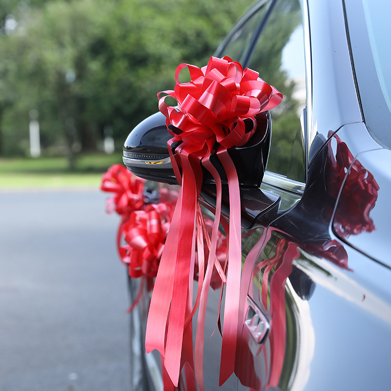 婚车拉花结婚车队装饰用品婚房布置丝带扎花彩条头车副车婚庆用品