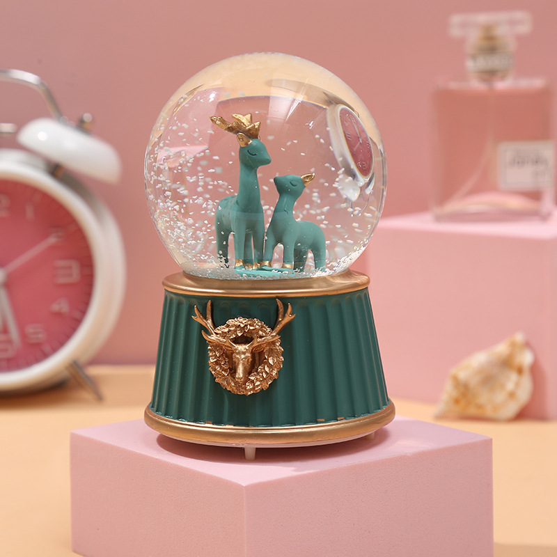 Children's Day Gift Crystal Ball Princess Decoration Automatic Snow Music Box Girl Children's Birthday Gifts Music Box
