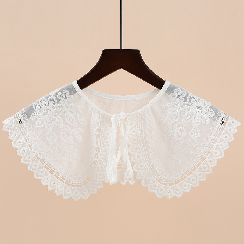 假领子女秋冬复古刺绣假领百搭披肩假衬衫衣领公主领子