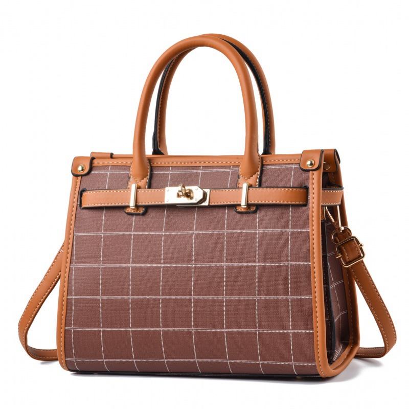 Women's Bag New European and American Ladies Handbag Shoulder Fashion Foreign Trade Big Bag Elegant Plaid Pattern