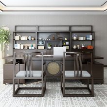 新中式简约实木老板电脑桌轻奢现代办公室大班台总裁书桌家具