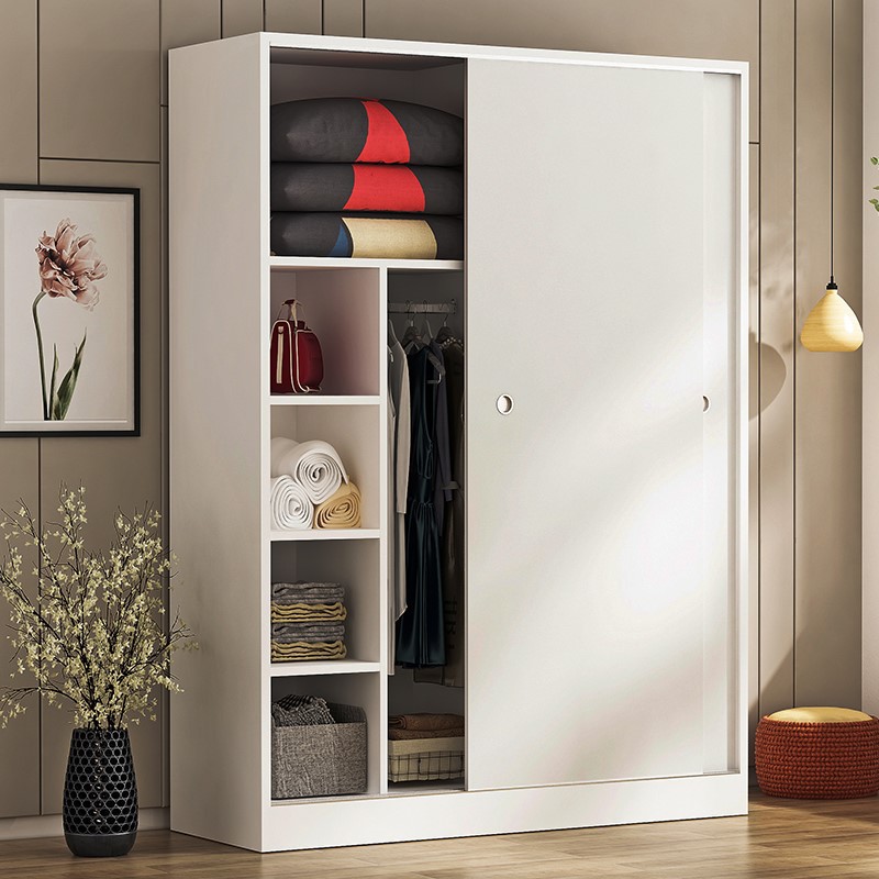 衣柜推拉门实木现代简约简易组装卧室儿童木质衣橱板式出租房宿舍