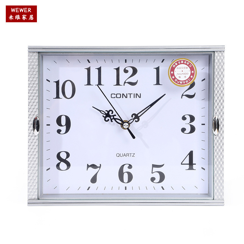 Kangtian New Home Fashion High-End Clock Wall Clock Living Room Punch-Free European Entry Lux Clock Factory Wholesale