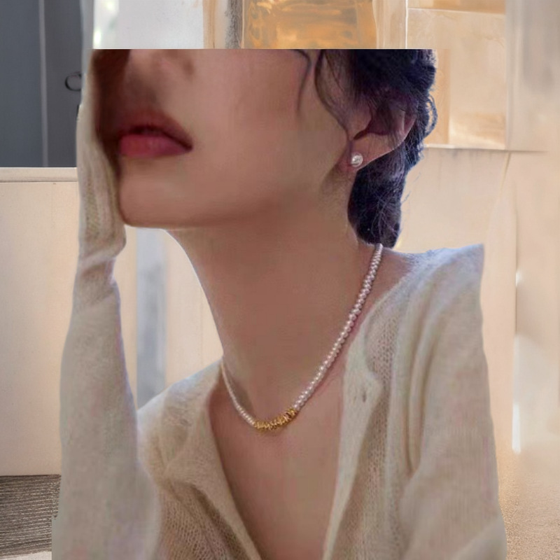 新款小米粒珍珠项链高级感气质锁骨链天然淡水锁骨量小众设计搭配
