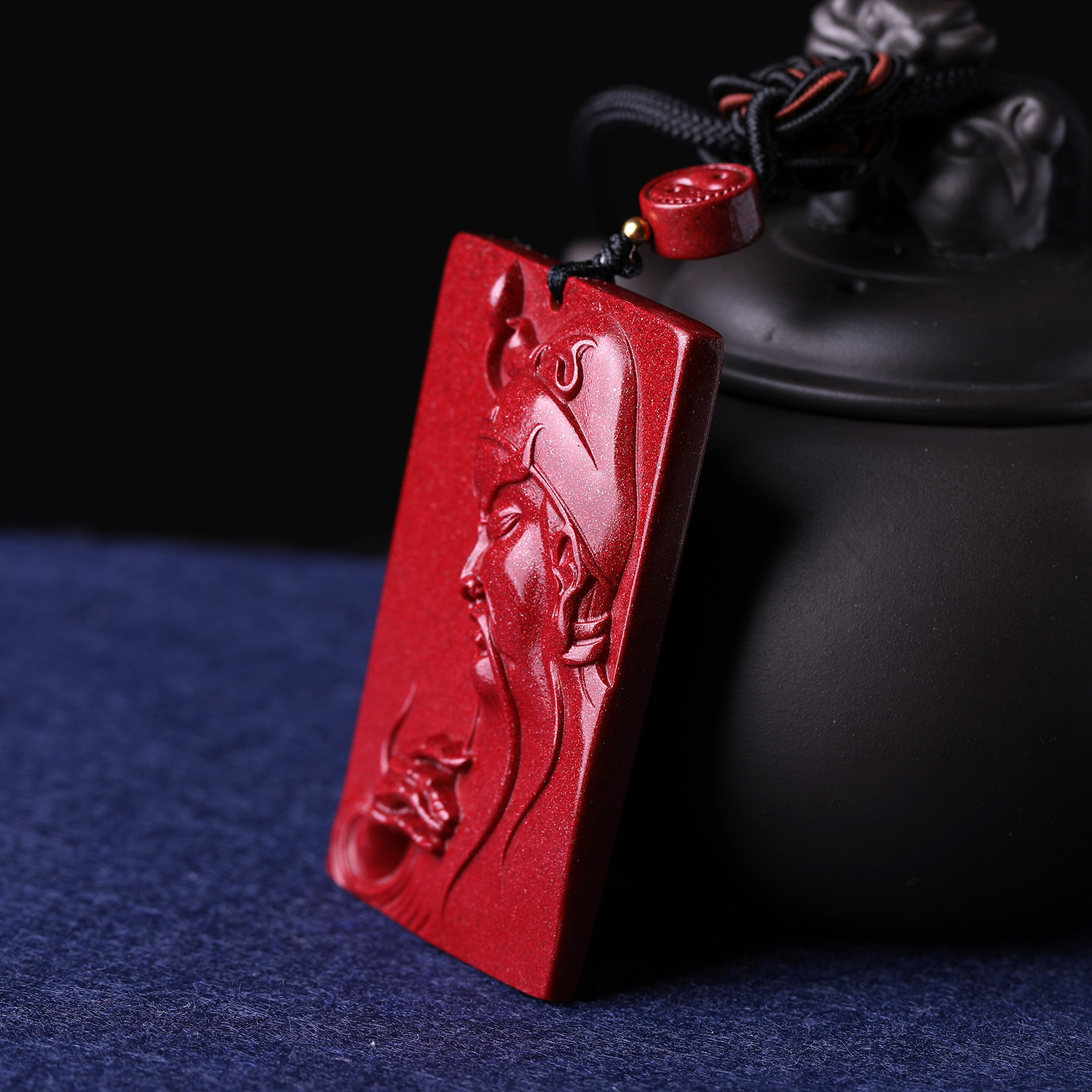 朱砂关公吊坠 原矿紫金砂武财神项坠 高含量-阿里巴巴