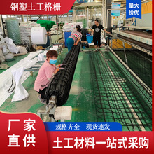 源头厂家批发双向整体钢塑土工格栅50KN80KN100KN塑钢土工格栅