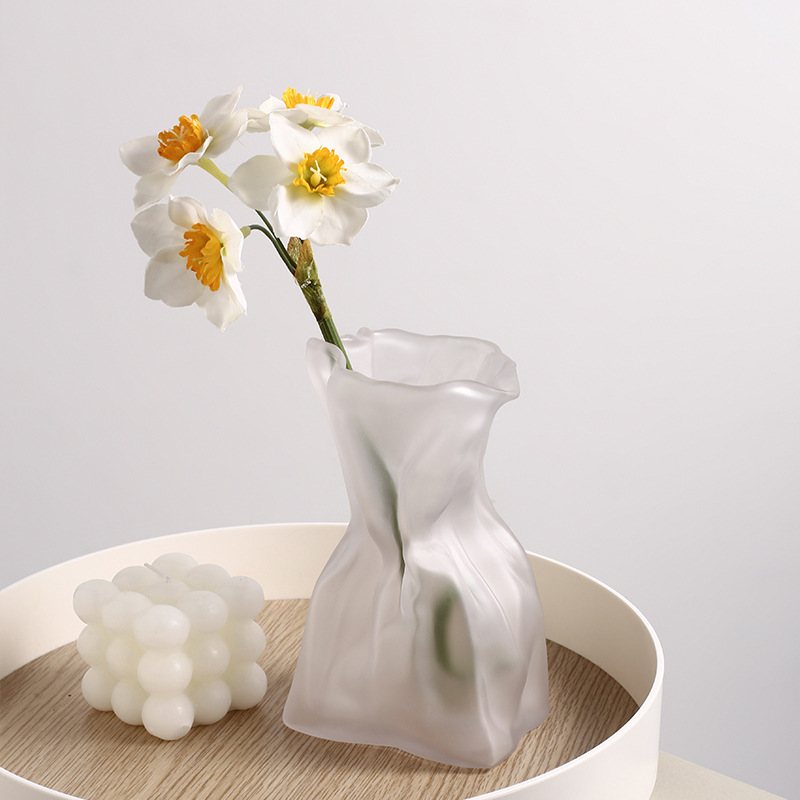 INS Korean Style Glass Vase Coffee Table Transparent Vase Flower Container Decoration Creative Flower Shop Vase