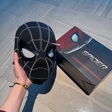 六一迈尔斯电动面具儿童蜘蛛侠玩具头套可动眼睛cos面罩头盔