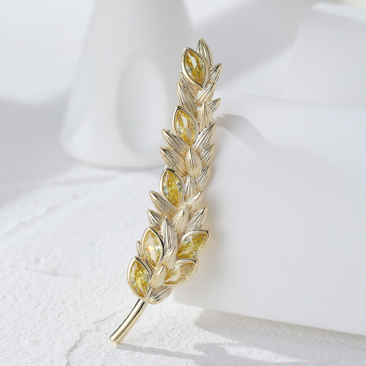 新款高档奢华丰收麦穗胸花简约大气稻穗胸针精致大衣西装配饰批发