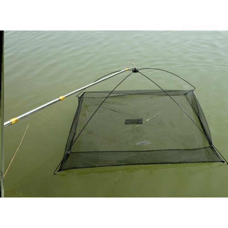 抬网渔网捕鱼网自动折叠搬网挑网带支架方形抬鱼网小型捕鱼工具