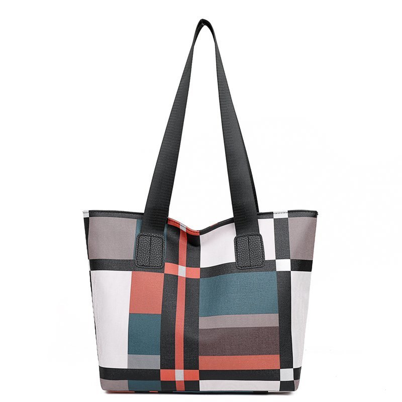 Fashion New Bags Women's Korean Style Plaid Large Capacity Hot Mom Shopping Shoulder Messenger Bag Handbag One Piece Dropshipping
