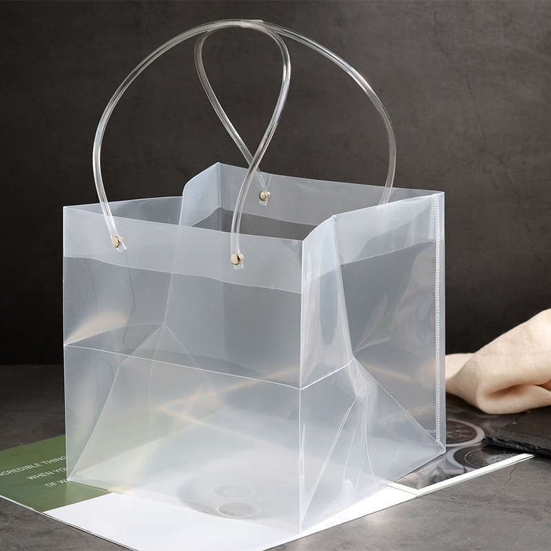 透明手提袋蛋糕甜品雪花酥拌手礼喜糖礼盒包装礼品袋pp塑料手拎袋