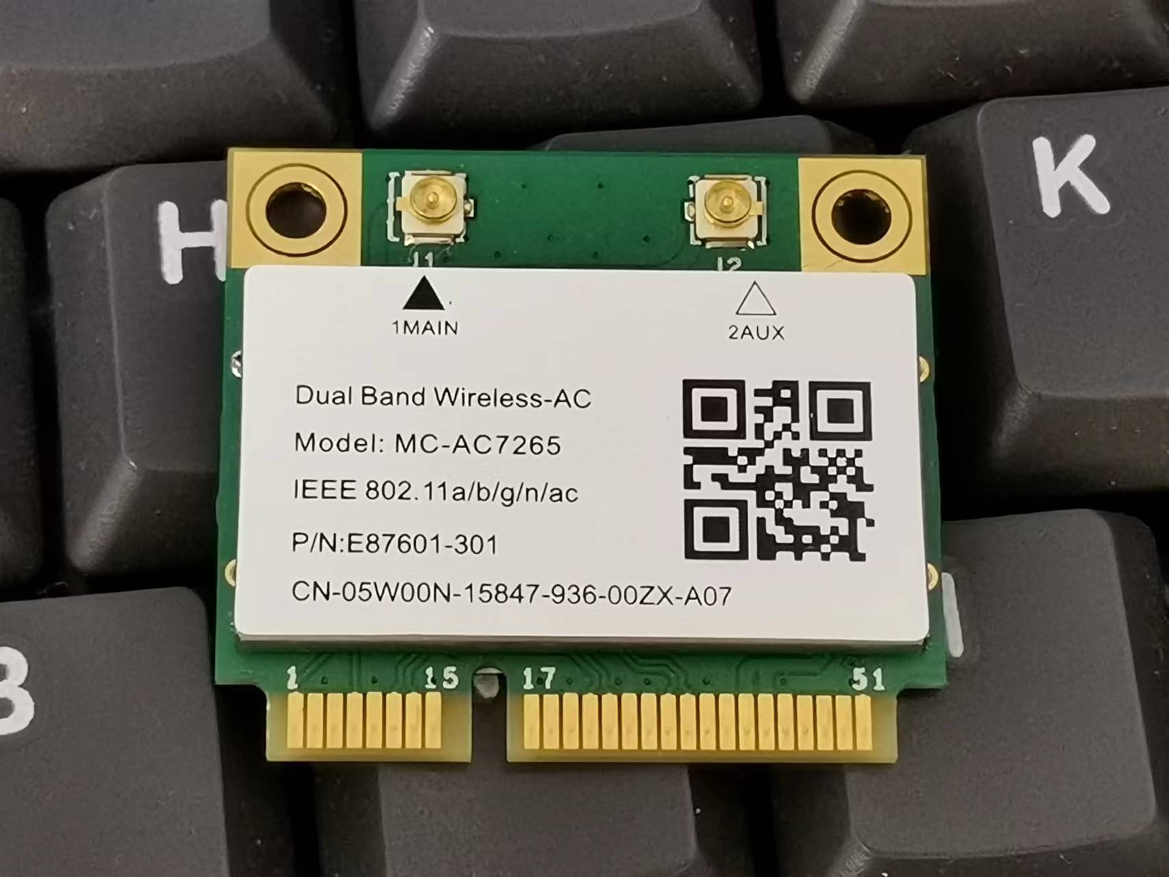 全新mc-ac7265 mini pci-e 千兆双频蓝牙4.2无线网卡一体机网卡