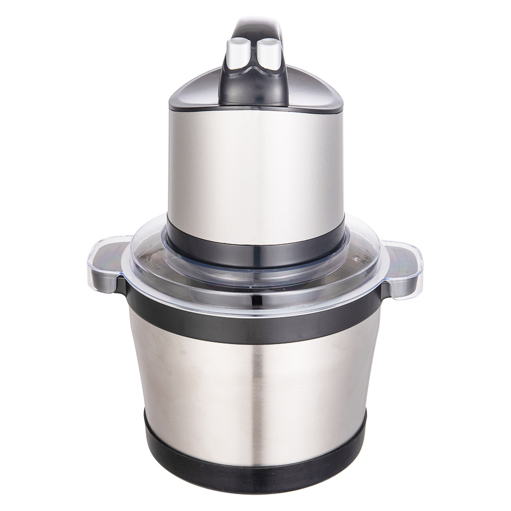 新款家用大容量6升不锈钢电动绞肉机商用多用蒜泥辣椒料理搅拌机