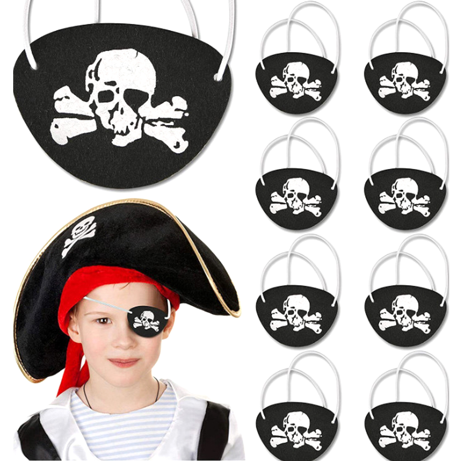 万圣节毛毡眼罩海盗骷髅头眼罩万圣节装扮演出道具化装舞会面具