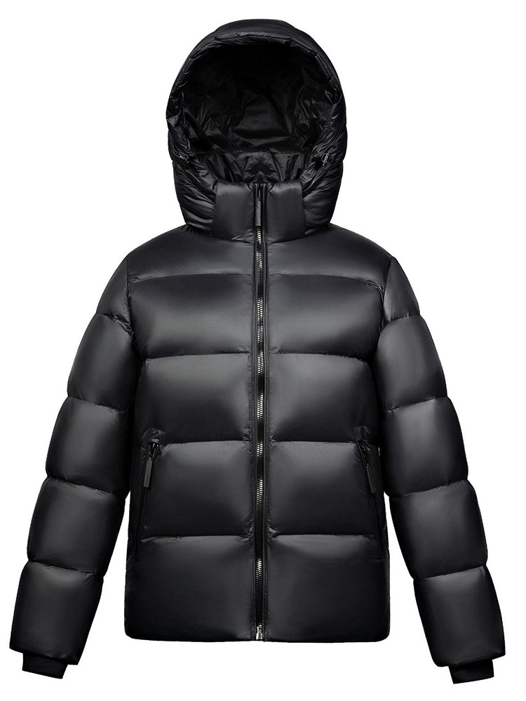 2023 Winter New Black Gold down Jacket Men's and Women's Same Warm Thickened Hooded Couple Simple White Duck down Coat