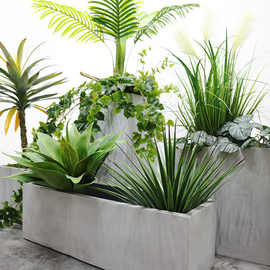 水泥花箱长方形花盆长条型花槽马槽大号简约阳台花坛绿植盆景厂家