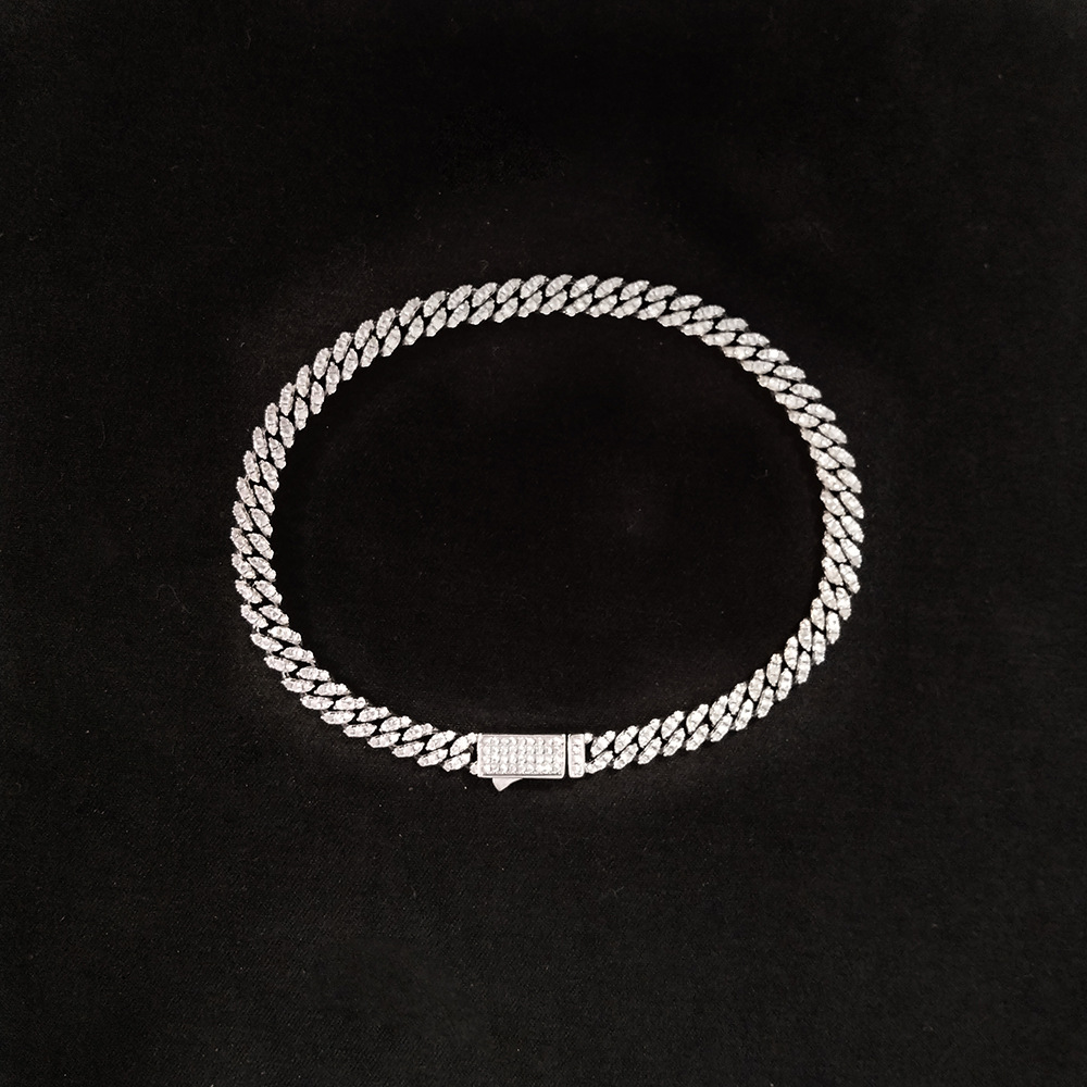 5mm铜微镶锆石迈阿密古巴链 欧美时尚Cucan Chain Necklace