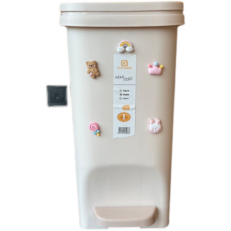 客厅脚踩垃圾桶带盖夹缝脚踏式主题风卫生间卧室儿童房大容量纸篓