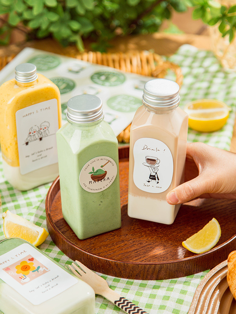 网红杨枝甘露瓶塑料奶茶瓶子西米露酵素空瓶饮料饮品果汁带盖pet