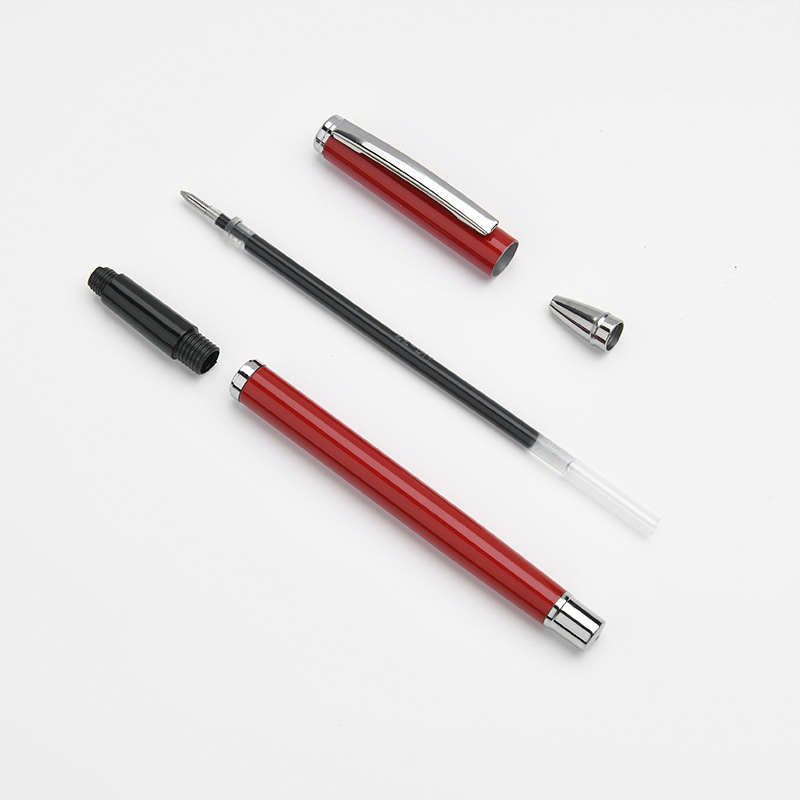 Business Office Stationery Signature Pen Carbon Customized Logo Lettering Printing Advertising Metal Gel Pen in Stock Wholesale