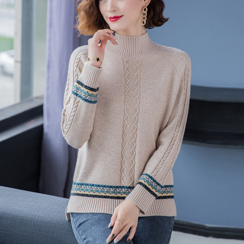 麻花毛衣宽松外穿新品套头百搭复古女士针织打底衫短款秋冬