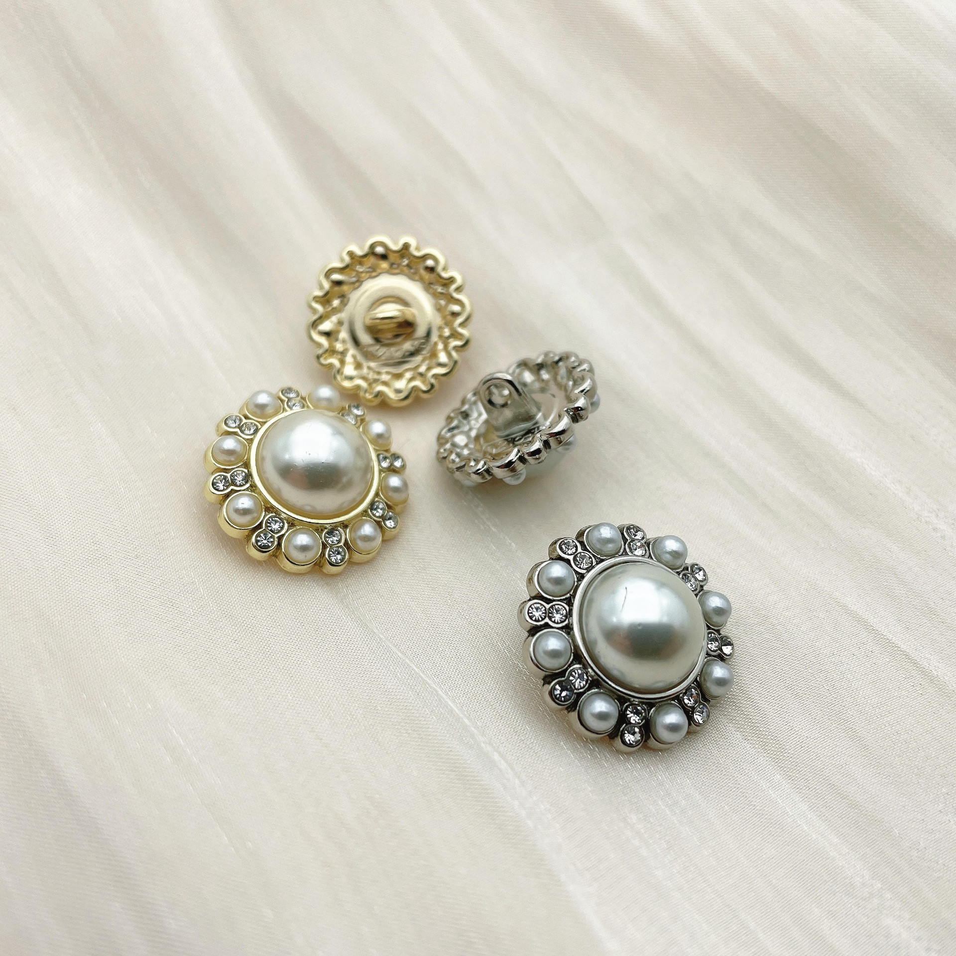 金属纽扣珍珠组合扣小香风外套纽扣针织毛衣服装毛呢大衣风衣扣子