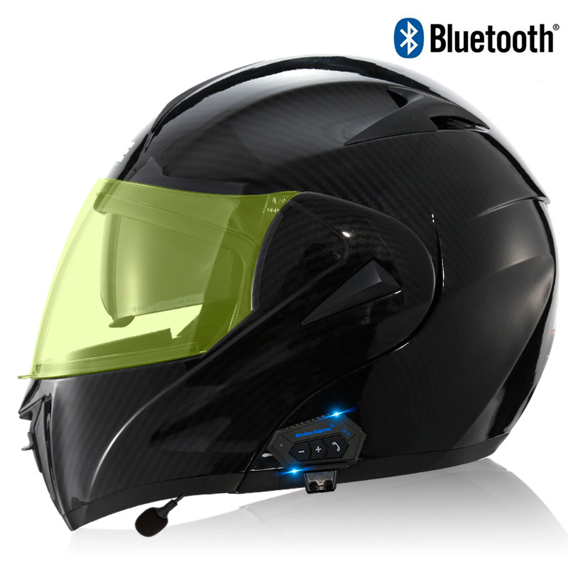 Cross-Border Virue Electric Motorcycle Motorcycle Bluetooth Helmet Men's Modular Helmet Double Lens Full Face Helmet Motorcycle Helmet Helmet