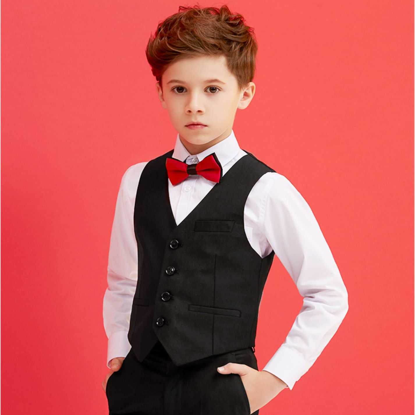 儿童西装套装帅气男童花童礼服钢琴演出服中大童小男孩西服外套