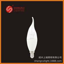 LED CA37-E14-8W-L蜡烛系列导光柱塑包铝灯杯外壳套件结构件厂家